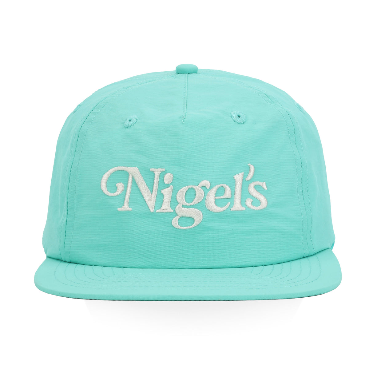 Aqua Embroidered Nylon Surf Hat