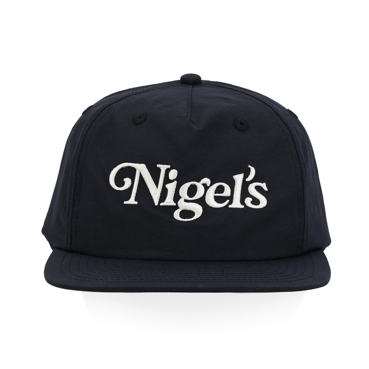 Black Embroidered Nylon Surf Hat