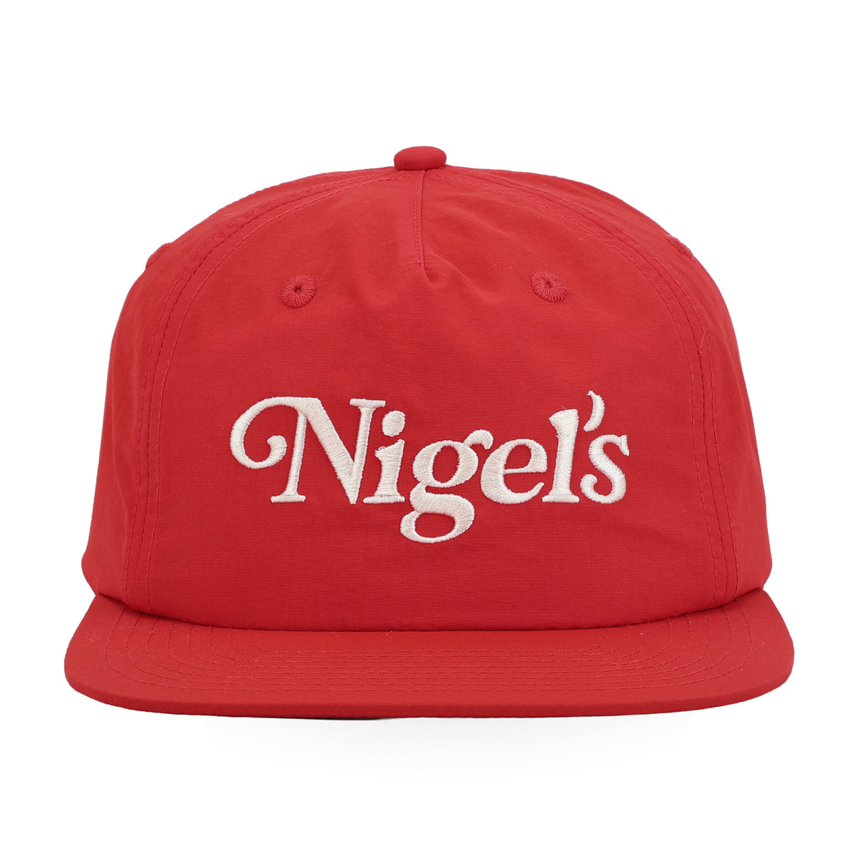 Red Embroidered Nylon Surf Hat